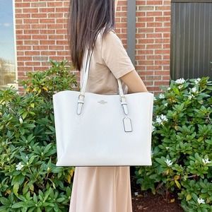 Coach 1671 Mollie Tote In Chalk Light Saddle